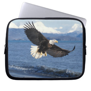 bald eagle, Haliaeetus leuccocephalus, in flight Laptop Sleeve