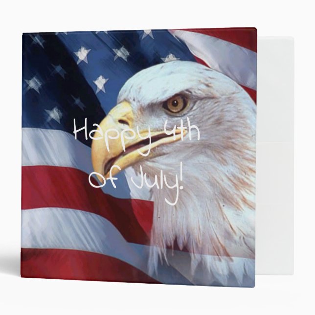bald Eagle head American flag Fourth of July Binder (Front/Inside)