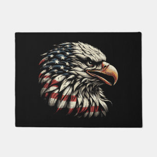 Bald Eagle Head American Flag USA Patriotic Men Wo Doormat