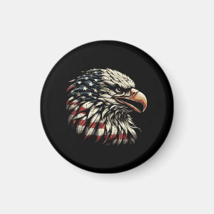 Bald Eagle Head American Flag USA Patriotic Men Wo Magnet
