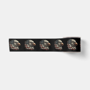 Bald Eagle Head American Flag USA Patriotic Men Wo Satin Ribbon