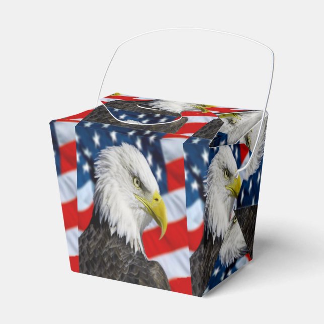 Bald Eagle head and a American flag Favor Box (Front Side)