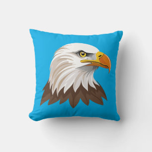 Bald eagle head throw pillow