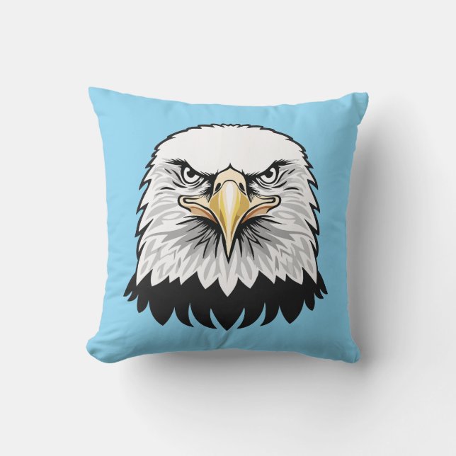 Bald eagle head throw pillow (Front)