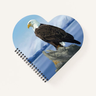 Bald Eagle Heart Shaped Notebook