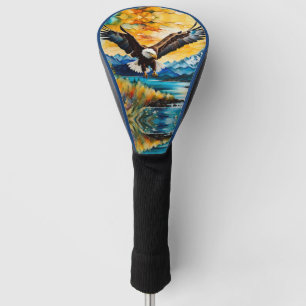 Bald Eagle Hunting in wildflowers Golf Head Cover