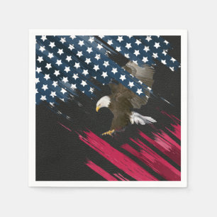 Bald Eagle in American Flag Abstract  Napkin