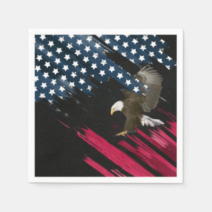 Bald Eagle in American Flag Abstract Napkin