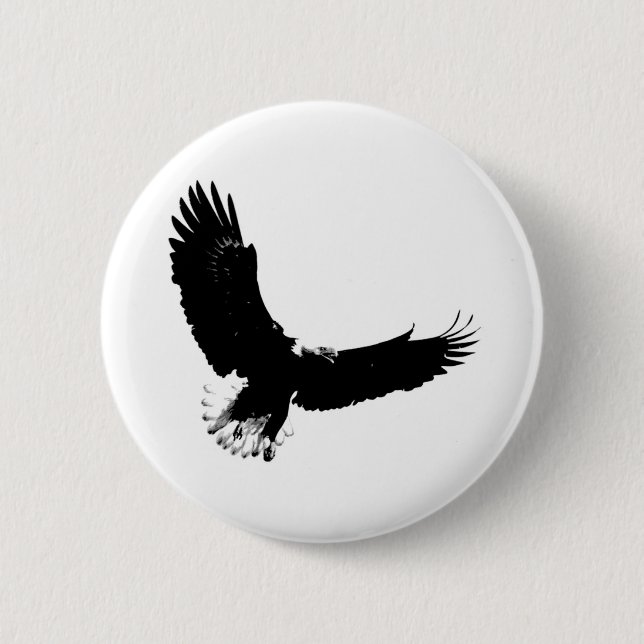 Bald Eagle in Flight 2 Inch Round Button (Front)