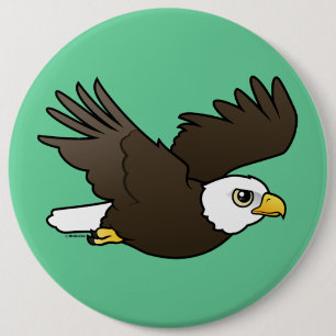 Bald Eagle in flight 6 Inch Round Button