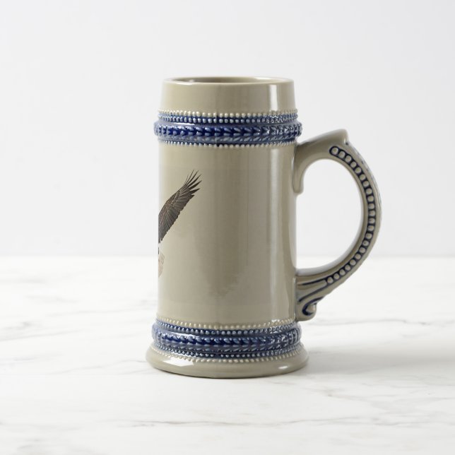 Bald Eagle in flight Beer Stein (Right)