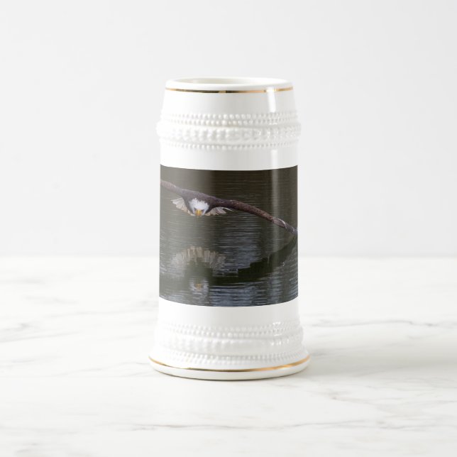 Bald Eagle in Flight Beer Stein (Center)