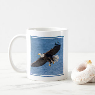 Bald eagle in flight coffee mug