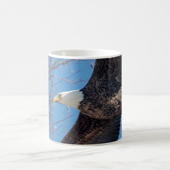 Bald Eagle in flight Coffee Mug (Center)