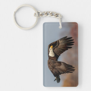 Bald Eagle in flight Keychain