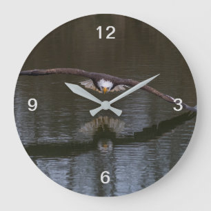 Bald Eagle in Flight Large Clock
