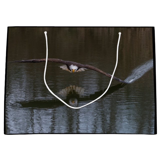 Bald Eagle in Flight Large Gift Bag (Front)