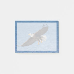 Bald eagle in flight post-it notes