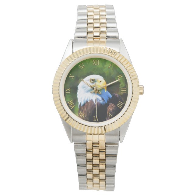 Bald Eagle in Sunlight Wildlife Painting Watch (Front)