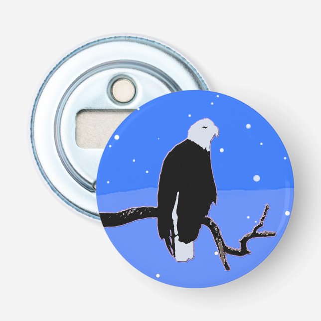 Bald Eagle in Winter  - Original Wildlife Art Bottle Opener (Front)