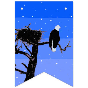 Bald Eagle in Winter  - Original Wildlife Art Bunting Flags