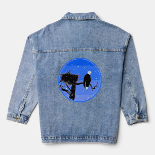 Bald Eagle in Winter  - Original Wildlife Art Denim Jacket