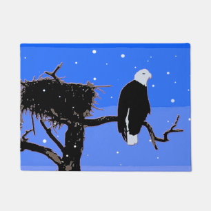 Bald Eagle in Winter  - Original Wildlife Art Doormat