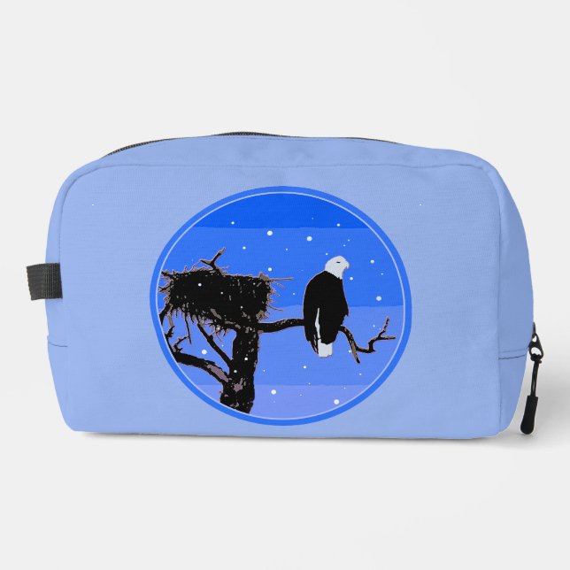 Bald Eagle in Winter  - Original Wildlife Art Dopp Kit (Front)