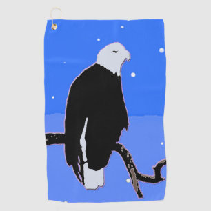 Bald Eagle in Winter  - Original Wildlife Art Golf Towel