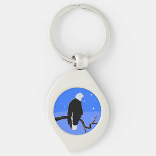 Bald Eagle in Winter  - Original Wildlife Art Keychain
