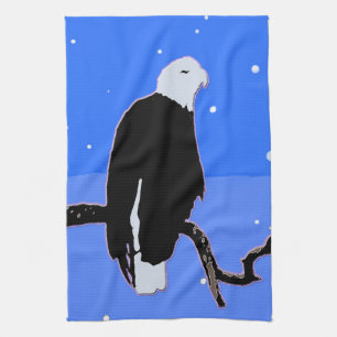 Bald Eagle in Winter - Original Wildlife Art Kitchen Towel