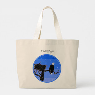 Bald Eagle in Winter  - Original Wildlife Art Large Tote Bag