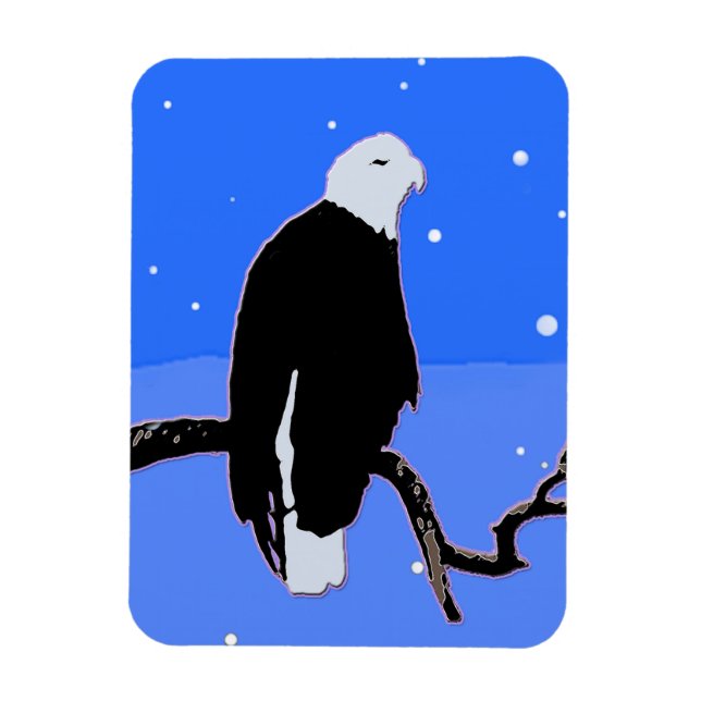 Bald Eagle in Winter  - Original Wildlife Art Magnet (Vertical)