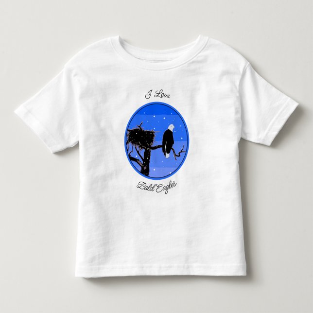 Bald Eagle in Winter  - Original Wildlife Art Toddler T-shirt (Front)