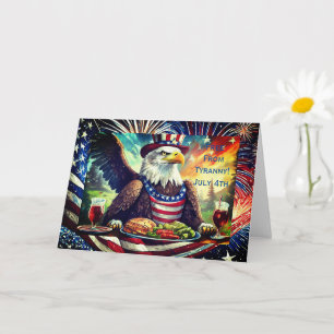 Bald Eagle Juillet 4, 5" x 7" Carte de voeux pliée
