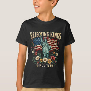 Bald Eagle Kings 1776 Foxglove Daisy Tulip Flowers T-Shirt