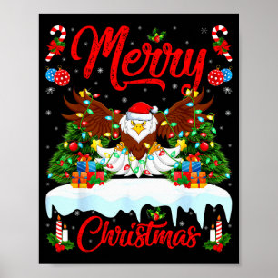 Bald Eagle Lover Xmas Lighting Santa Bald Eagle Ch Poster