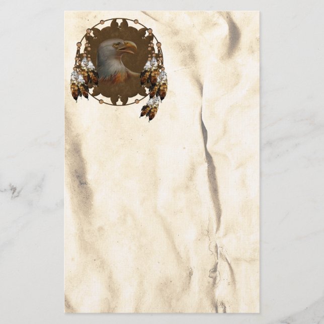 Bald Eagle Mandala  Native American  Stationery (Front)