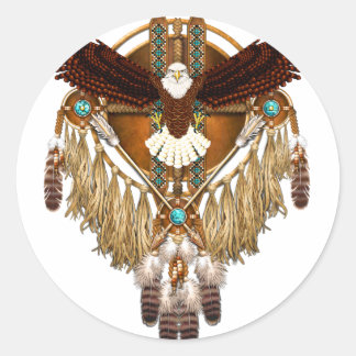 Bald Eagle Mandala - revised Classic Round Sticker