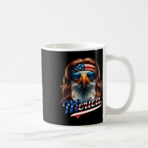 Bald Eagle Merica 4th July Eagle Mullet Funny Man Coffee Mug
