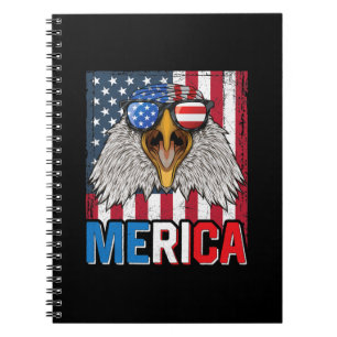 Bald Eagle Merica 4th of July Notebook