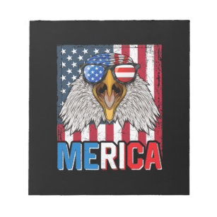 Bald Eagle Merica 4th of July Notepad