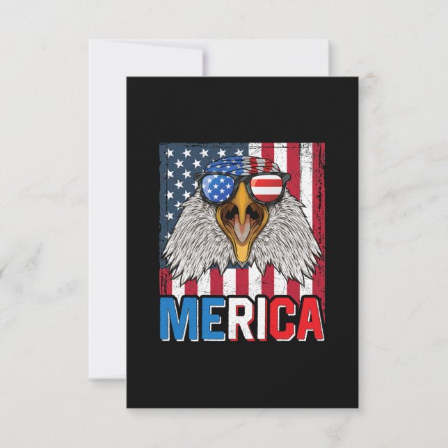 Bald Eagle Merica 4th of July RSVP Card (Front)