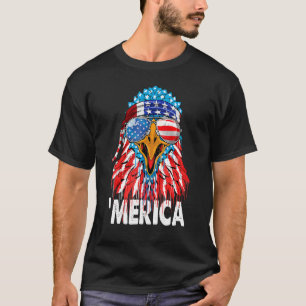 Bald Eagle Merica American Flag Happy 4th Of July T-Shirt