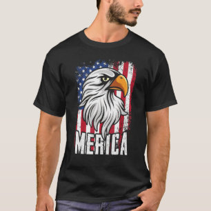 Bald Eagle 'merica Retro American Flag Patriotic 4 T-Shirt