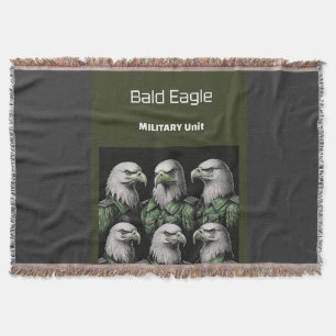 Bald Eagle Military Unit Throw Blanket