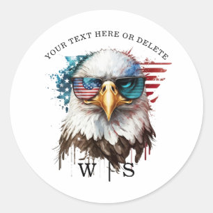 Bald Eagle modern & unique USA national symbol Classic Round Sticker