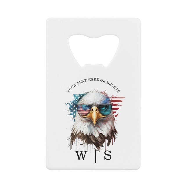 Bald Eagle modern & unique USA national symbol Credit Card Bottle Opener (Front)