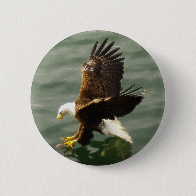 Bald Eagle Motivational Gift 2 Inch Round Button (Front)