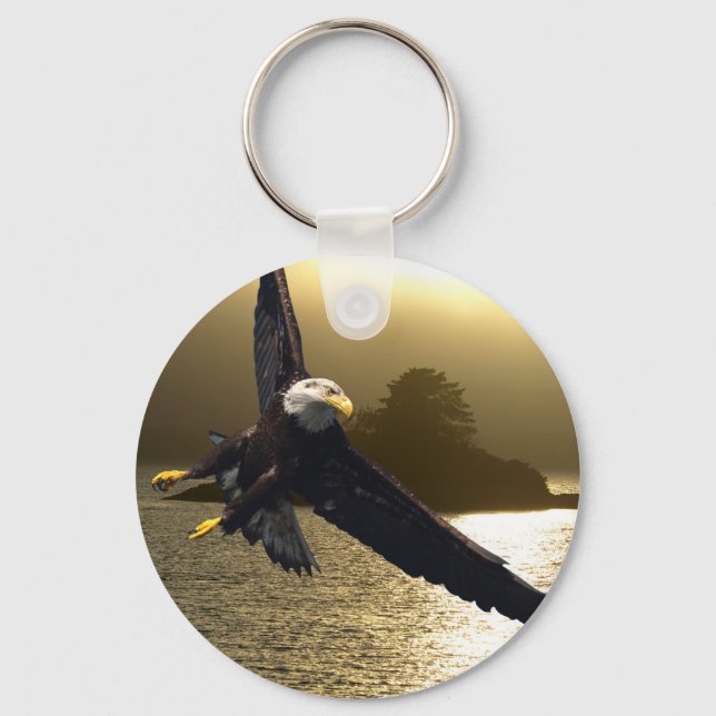 Bald Eagle Motivational Gifts Keychain (Front)